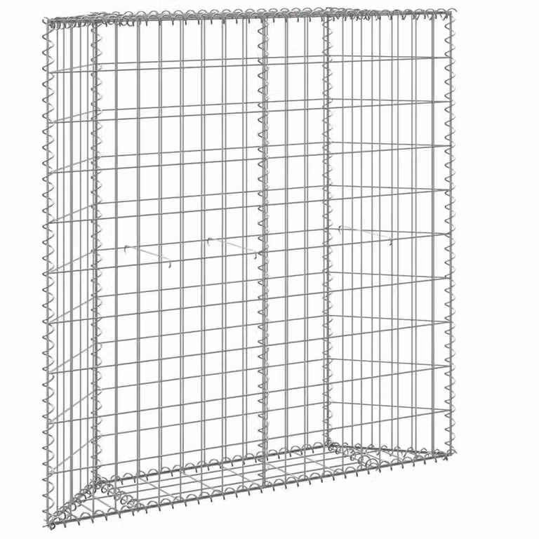 Berkfield Home Trapezium Gabion Raised Bed in Silver Galvanised Steel, W/D/H: 100 x 20 x 100 cm