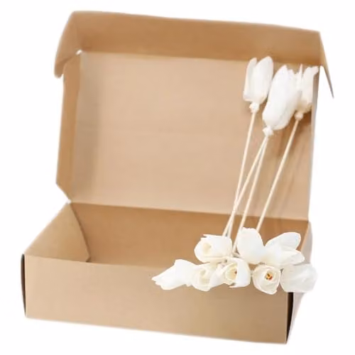 KDMD Natural White Tulip on Reed Diffuser Flowers Set of 12 – 1