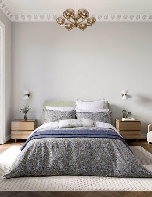 Bedeck of Belfast Elara Pure Cotton Bedding Set with Pillowcase, Green Multicolour Graphic Design, W/H: 180 x 200 cm