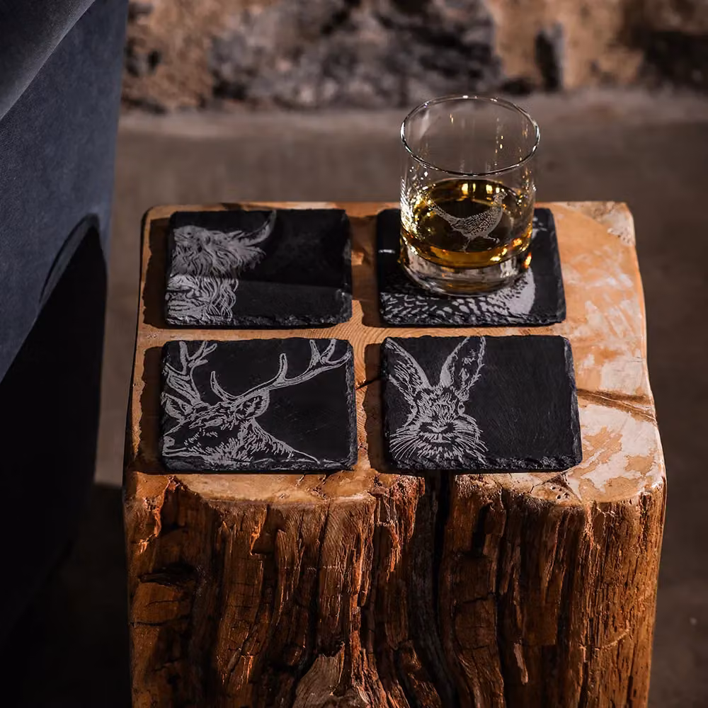 Selbrae House Set of 4 Square Slate Coasters in Grey – 2