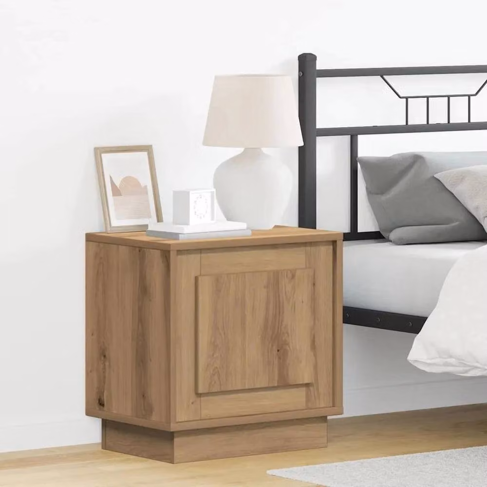 Kelvenix Artisan Oak Bedside Cabinet in Light Oak, W/D/H: 44 x 34.5 x 45 cm – 2