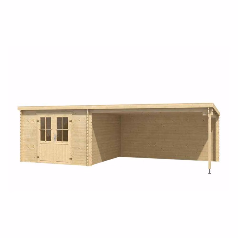 Lasita Maja Ltd St. Louis Log Cabin Garden Room and Home Office in Light Brown, W: 319 cm, H: 210.9 cm – 2