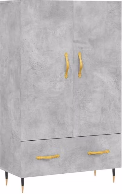 Berkfield Home Modern Highboard in Concrete Grey, W: 69.5 cm, D: 31 cm, H: 115 cm – 1
