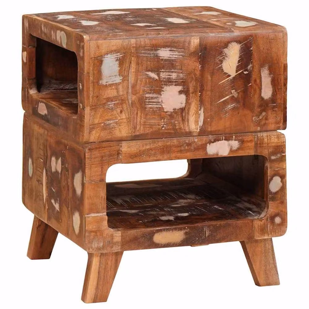 Berkfield Home Multicolour Solid Reclaimed Wood End Tables, W/D/H: 40 x 40 x 49 cm – 2