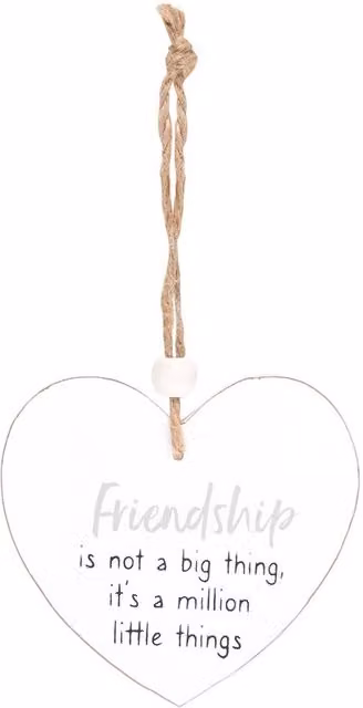 Kingsbury Gifts Small White Hanging Heart Wall Plaque