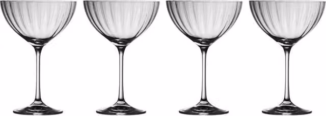 Galway Crystal Erne Champagne Flute Saucer Set of 4 in Clear Crystal Glass