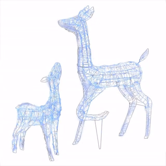 Berkfield Home Acrylic Reindeer Family Christmas Decoration with 160 Blue LEDs