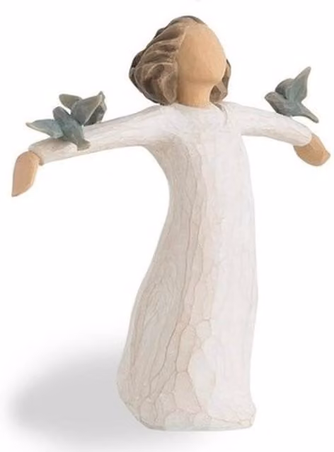 NESTLUNE Guardian Angel Ceramic Tabletop Ornament in White, W: 100 cm, D: 60 cm