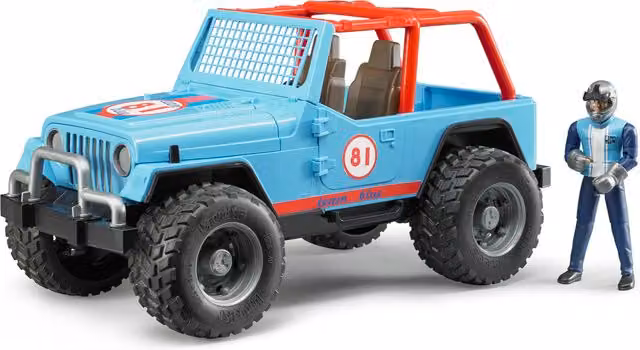 Bruder Jeep Cross Country Racer Blue Off-Road Racing Playset with Driver 1:16 Scale