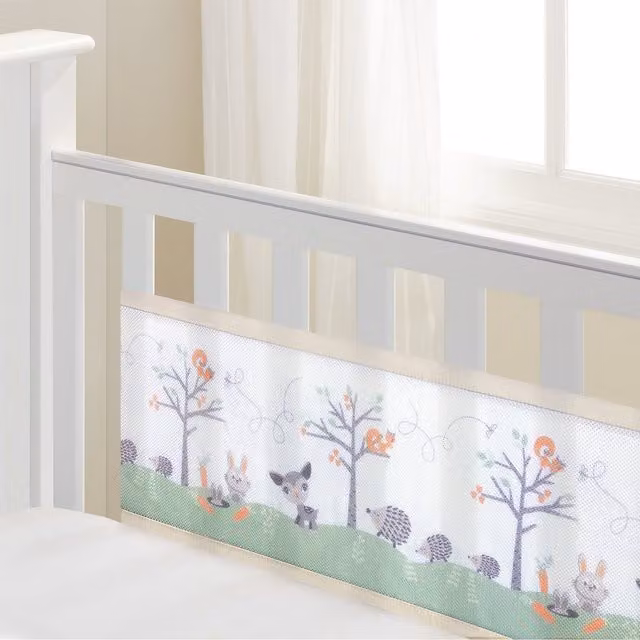 BreathableBaby Woodland Walk Breathable Mesh Cot Liner Multipack in White and Multicolour