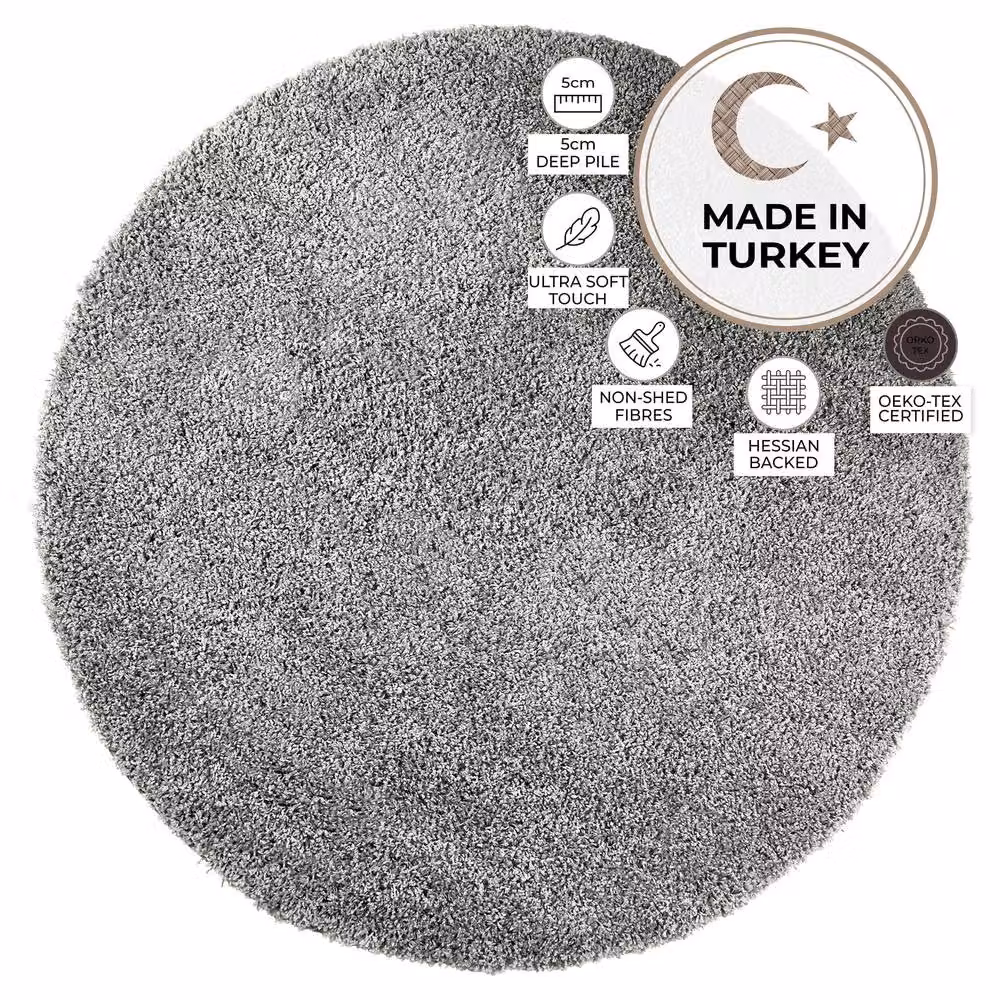 Bravich LTD Shaggy Area Rug in Light Grey, 200 x 290 cm – 4