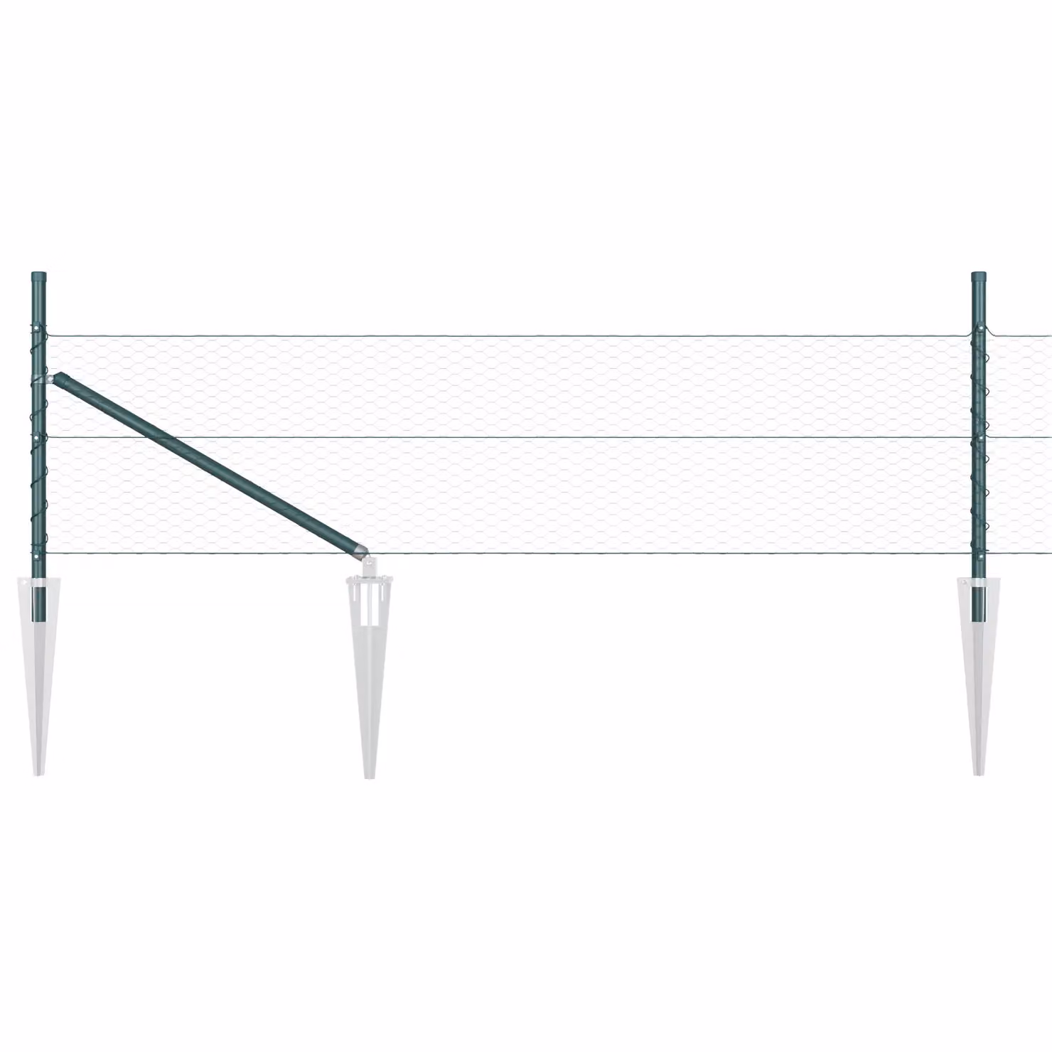 Berkfield Home Hexagon Steel Fence, Green, W/H: 0.4 x 50 m – 2