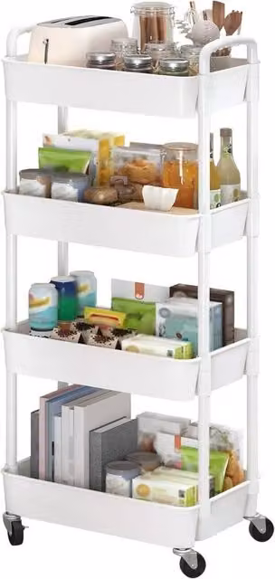 VOGREX White 4-Tier Wheeled Versatile Utility Cart – 1