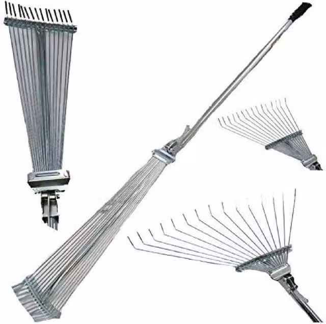 BARGAINS-GALORE Expanding Adjustable Lightweight Lawn Rake in Silver – 1