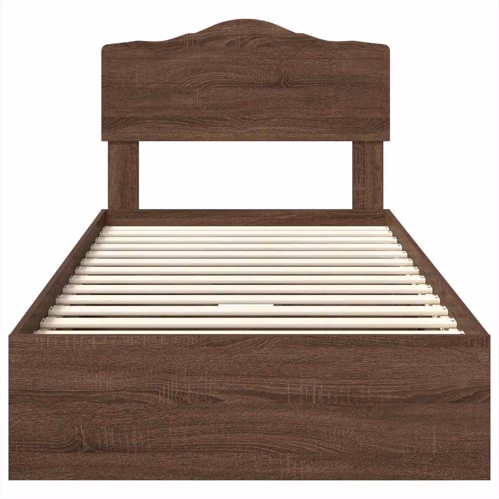 Berkfield Home Modern Storage Bed with Drawers in Brown Oak, Engineered Wood, W/D/H: 190 x 70 x 70 cm – 3