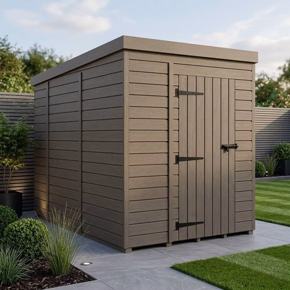 Buttercup Farm Grey Composite Pent Garden Shed with Single Door and No Windows W/D/H: 305 x 183 x 210 cm – 2