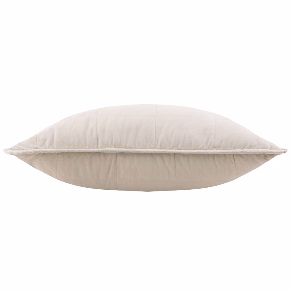 Yard Hebden Quilted Washed Cotton Square Cushion in Beige, W x D: 55 x 55 cm – 2