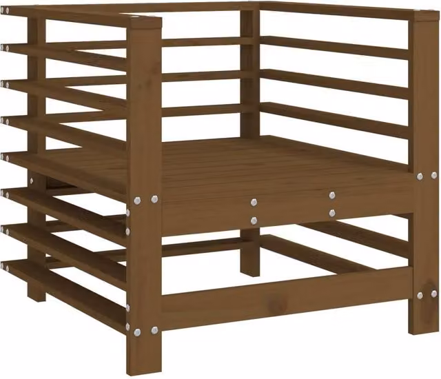Berkfield Home Beautiful Garden Chairs, Set of 2, Honey Brown Solid Pine Wood, W/D/H: 60.0 x 63.5 x 63.5 cm