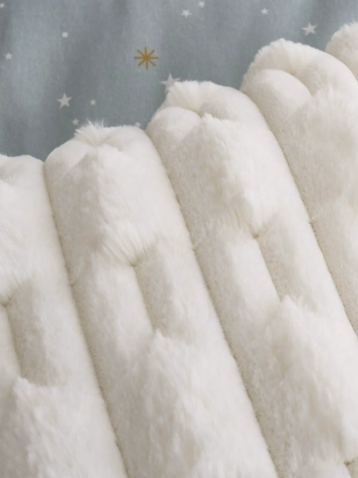 Bianca Carved Faux Fur Throw Blanket in Cream, W: 150 cm, D: 200 cm – 3