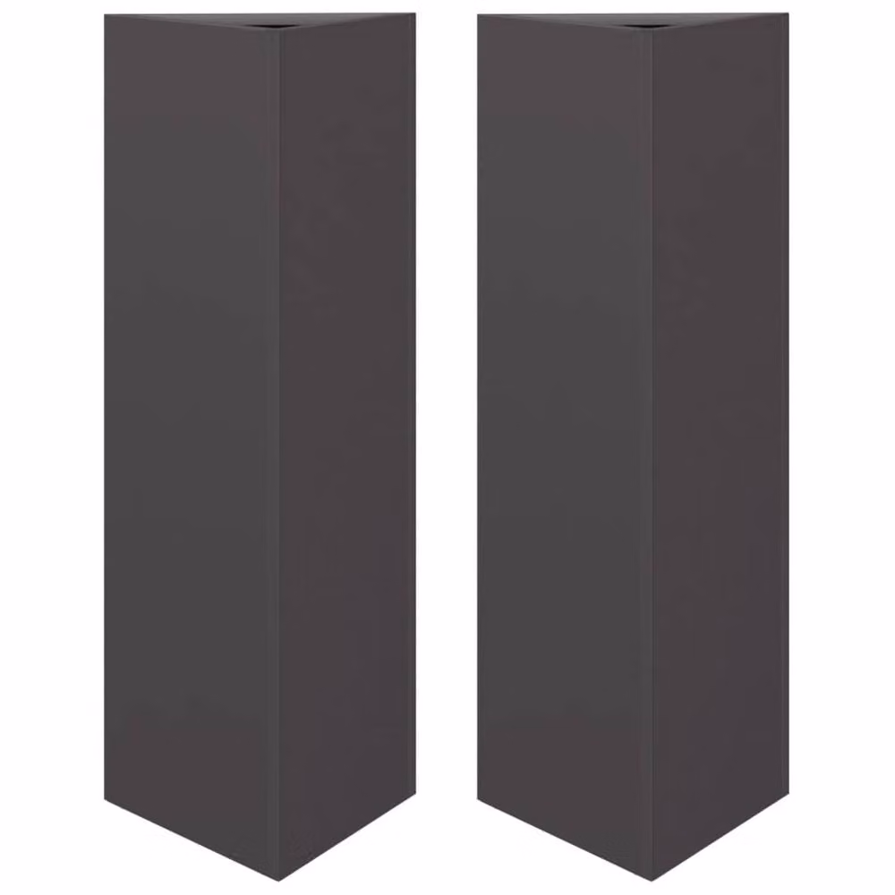 Berkfield Home Garden Steel Triangular Planters, 2 Pack, Black, W: 30 cm, D: 26 cm, H: 75 cm – 2