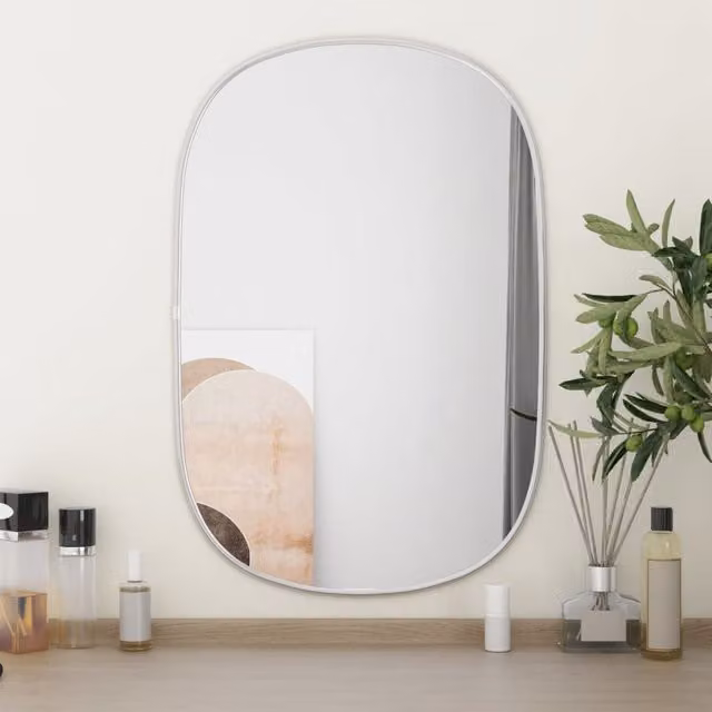 Berkfield Home Minimalist Rectangular Wall Mirror in Silver, W: 60 cm, H: 40 cm – 1