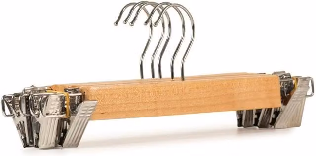 KDMD Nomad Sari Clip Hanger in Brown, Wooden Trouser and Skirt Hanger, Width: 33 cm