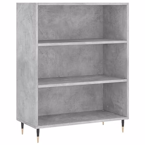 vidaXL Modern Freestanding Bookcase in Concrete Grey, W/D/H: 69.5 x 32.5 x 90 cm