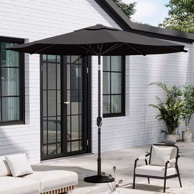 Breeins 3m Traditional Parasol with Black Composite Resin Base