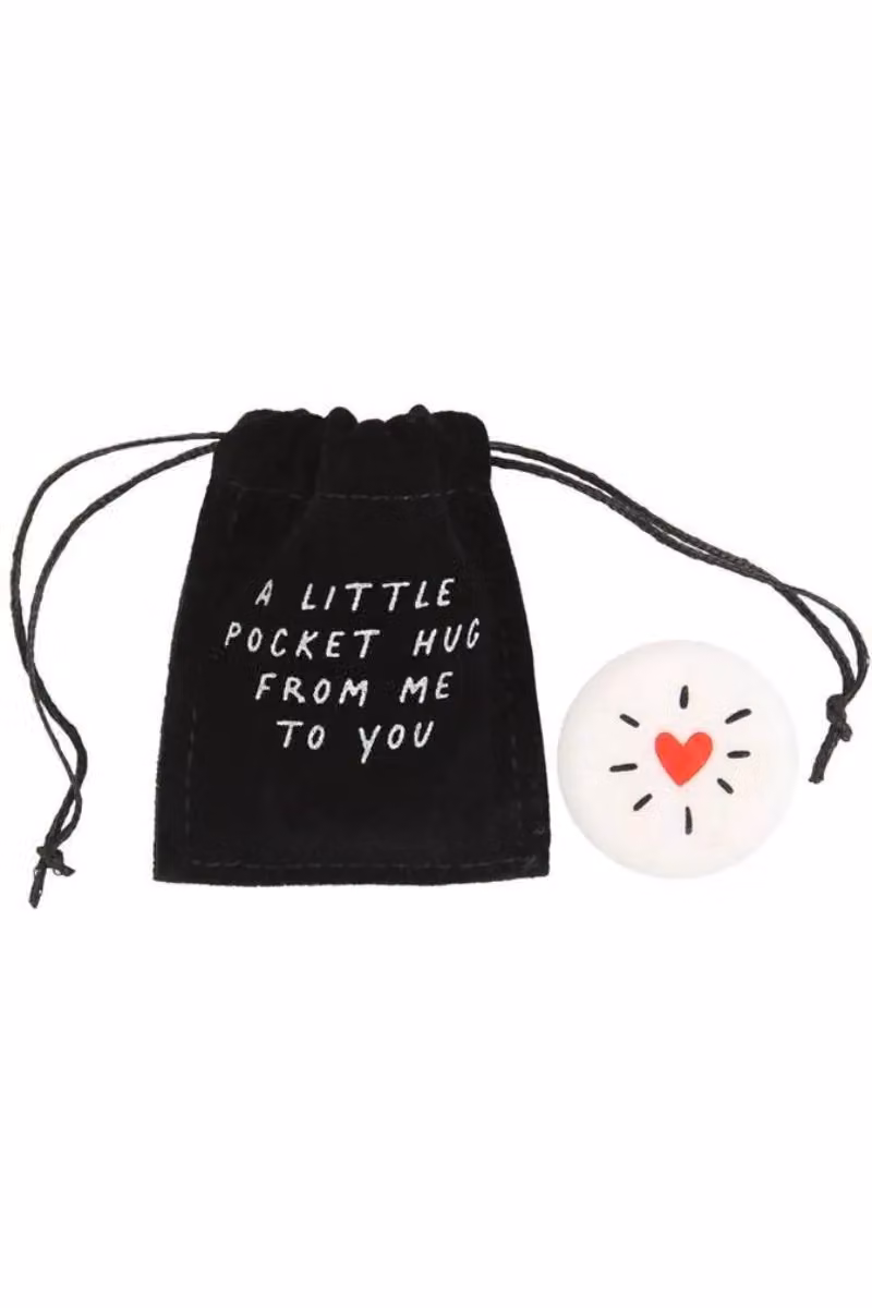 KDMD Box of 24 White Round Dotted Pocket Hug Sentiment Stones – 2