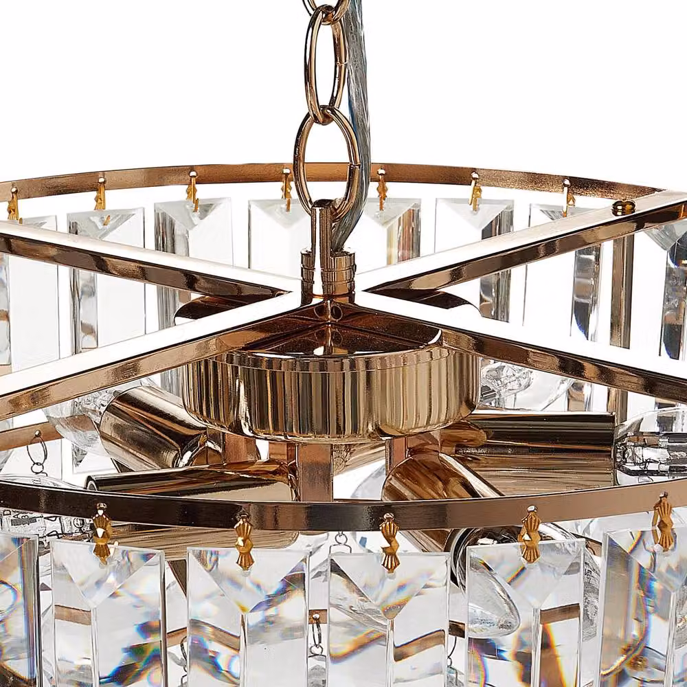 Wyld and Coco Gold and Brass Crystal Chandelier Pendant Lamp, Diameter: 49 cm – 3