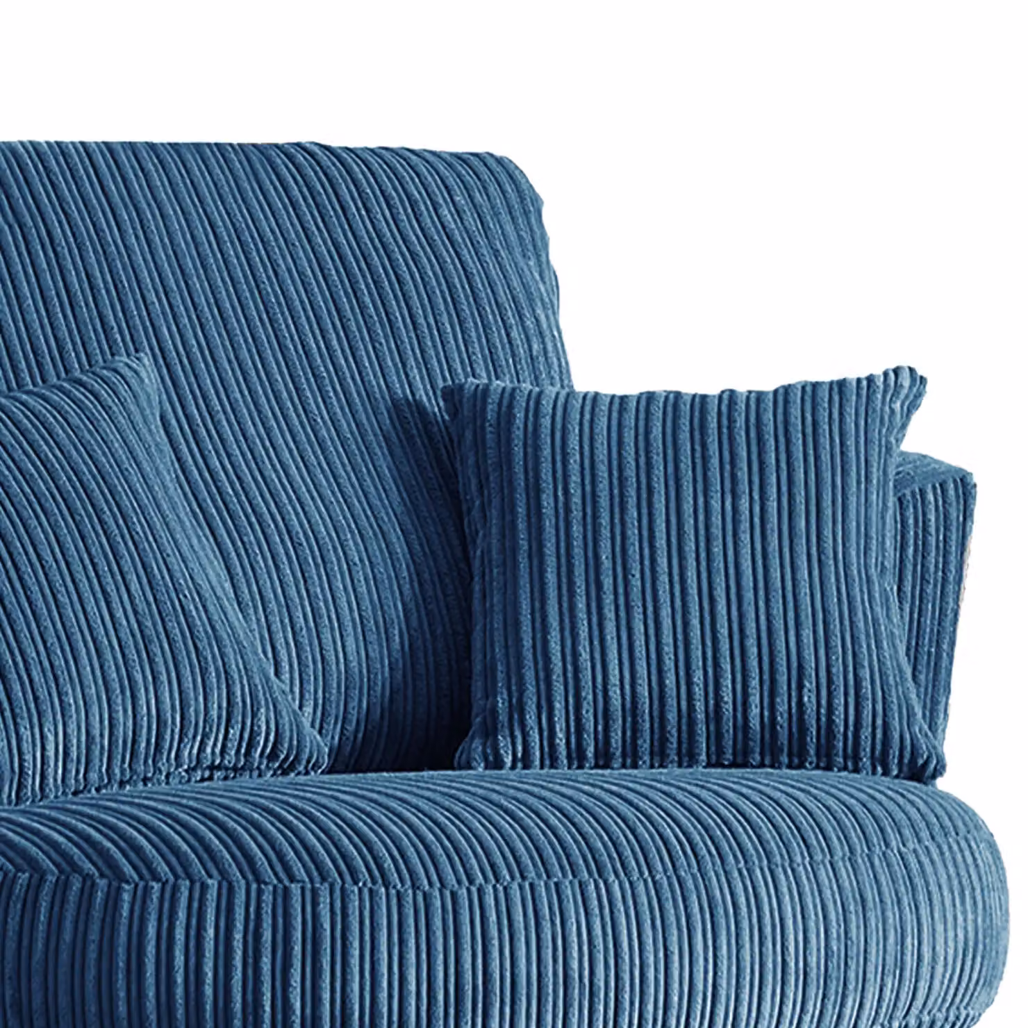 Furnishings For Less UK Luxor Blue Jumbo Cord Fabric 360 Degree Swivel Single Seater Chair, W/D/H: 80 x 80 x 110 cm – 3