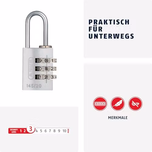 ABUS Aluminium Combination Padlock in Titanium and White – 2
