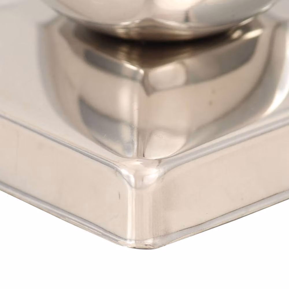 Berkfield Home Silver Stainless Steel Square Globe Post Caps, 6 Pack, W/D/H: 7.1 x 7.1 x 8.0 cm – 2