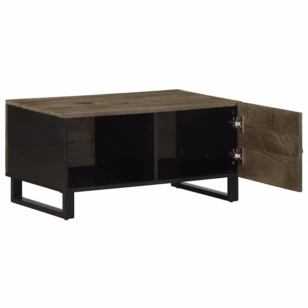 Berkfield Home Black Mango Wood Coffee Table W/D/H: 80 x 50 x 40 cm – 2