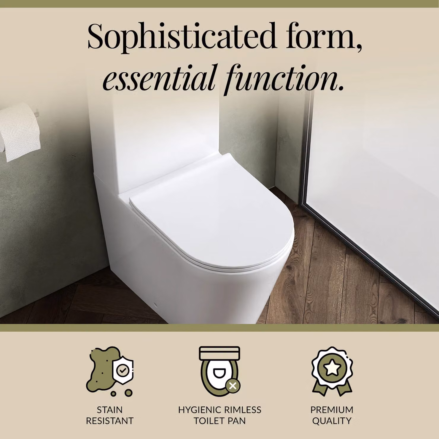 Balterley White Ceramic Flush to Wall Toilet Cistern and Soft Close Sandwich Seat, H 79.0 x W 38.5 x D 61.2 cm – 3