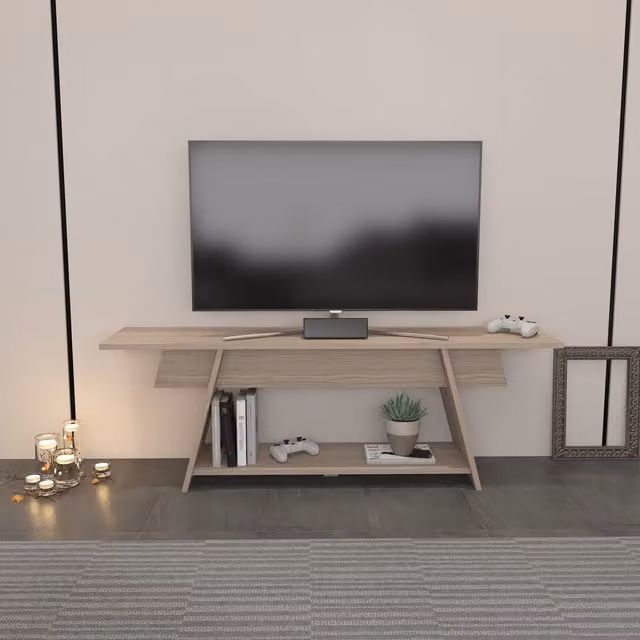 Decorotika Lanca Cordoba TV Unit for TVs up to 55 inch, Grey and Beige, W: 120 cm, D: 30 cm, H: 120 cm