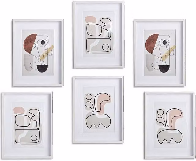 Nielsen Design Rowley 6 Piece Wooden Picture Frame Set, White and Black, W/H: 30 x 40 cm