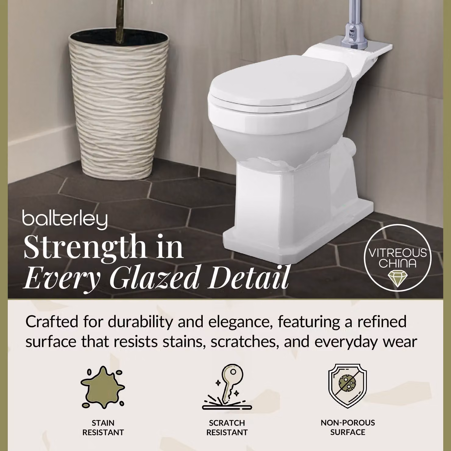 Balterley Traditional Ceramic Comfort Height Toilet with Mid Level Cistern and Soft Close Seat in White – 2