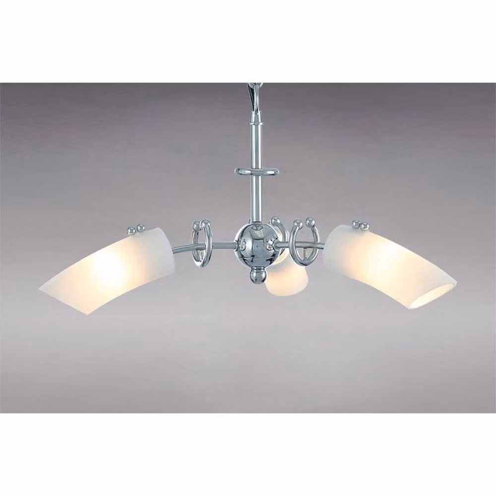 Netlighting Lucia 3 Light G9 Suspended Pendant Light in Polished Chrome and Silver – 2