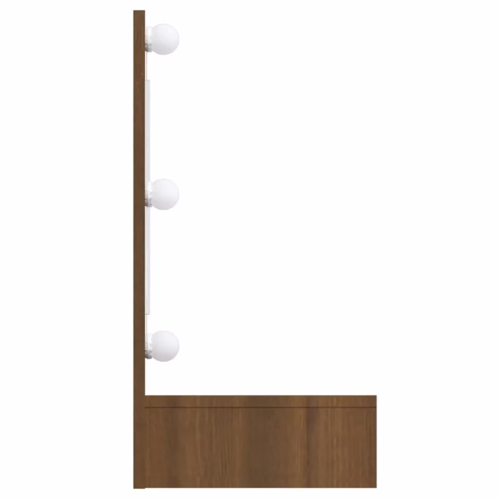 Berkfield Home Modern LED Mirror Cabinet in Brown Oak, W/D/H: 90 x 31.5 x 62 cm – 3