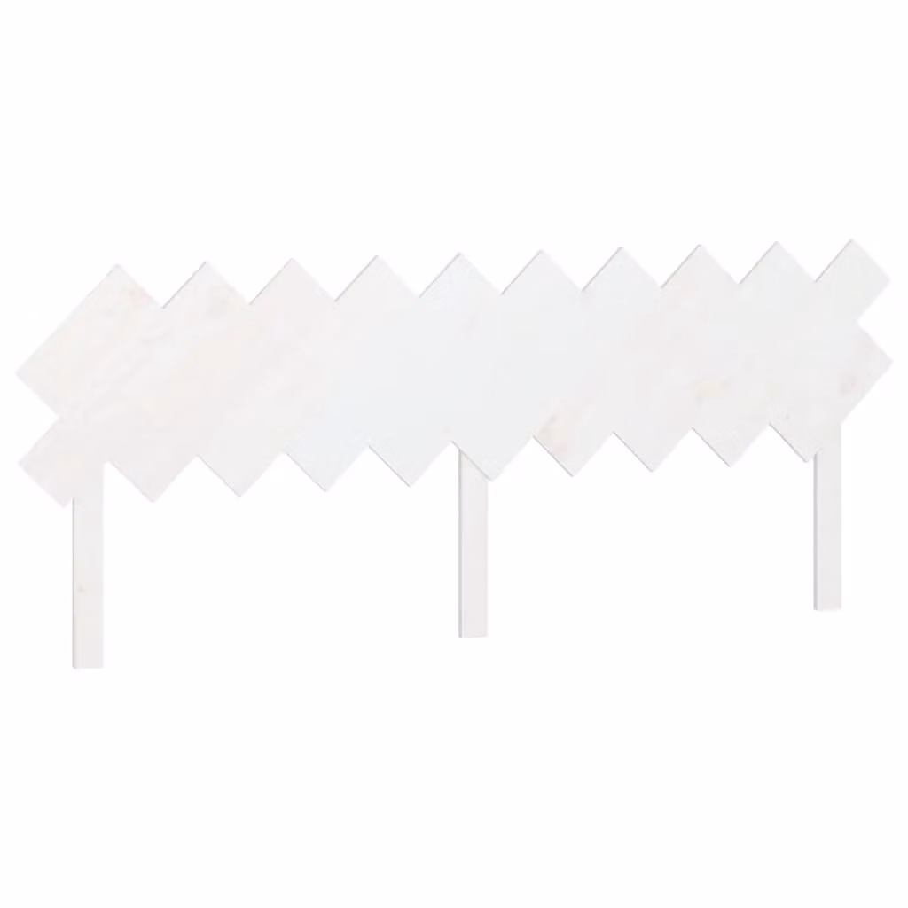 Berkfield Home White Rustic Solid Wood Pine Bed Headboard W: 196 cm, D: 3 cm, H: 80.5 cm – 2