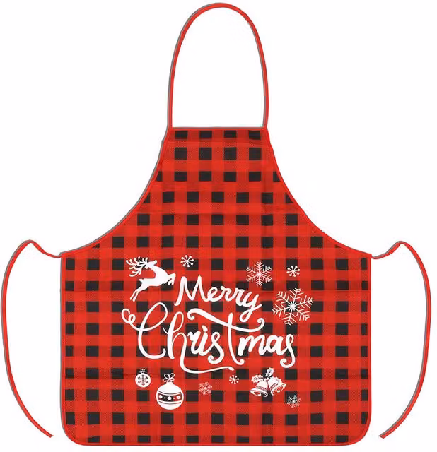 Neel Blue Christmas Apron for Men and Women, W: 60 cm, H: 70 cm