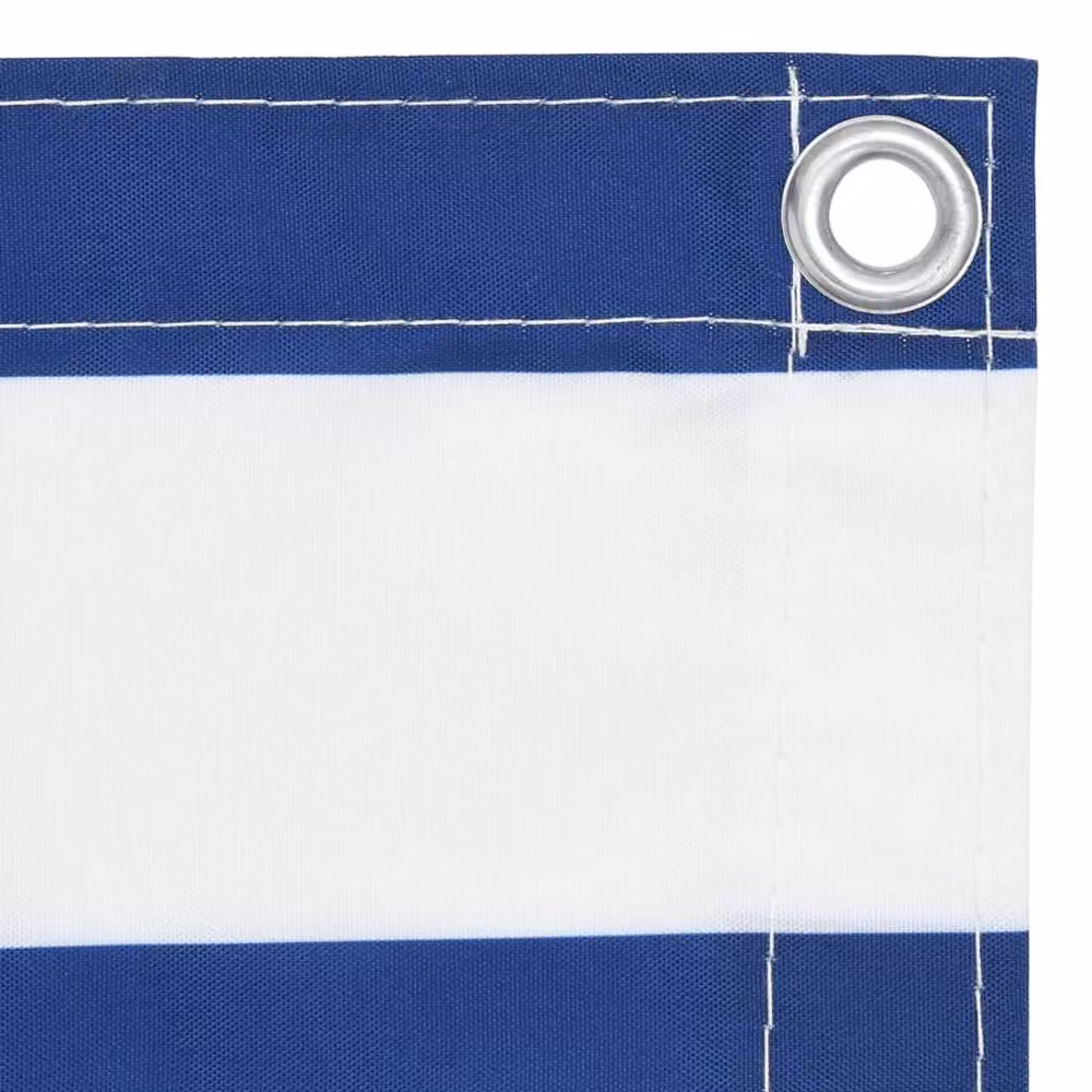Berkfield Home Opaque Balcony Cover in White and Blue Oxford Fabric, W/H: 75 x 400 cm – 3