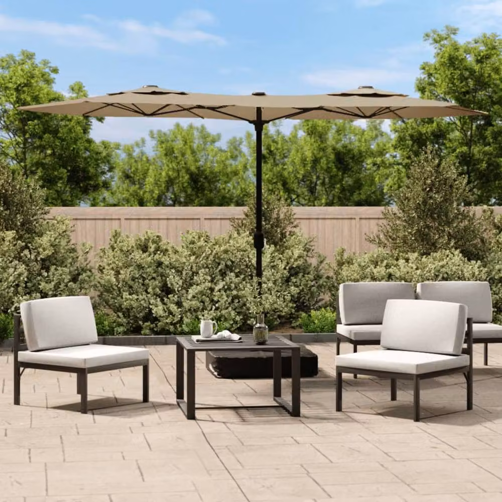 Berkfield Home Double-Head Cantilever Parasol in Beige, W/D/H: 316 x 240 x 240 cm – 2