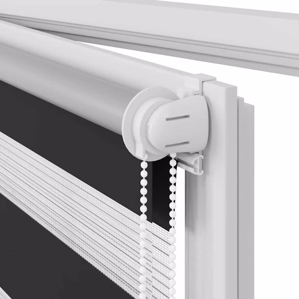 Berkfield Home Zebra Day and Night Blind in Black and White, W: 80 cm, H: 150 cm – 5