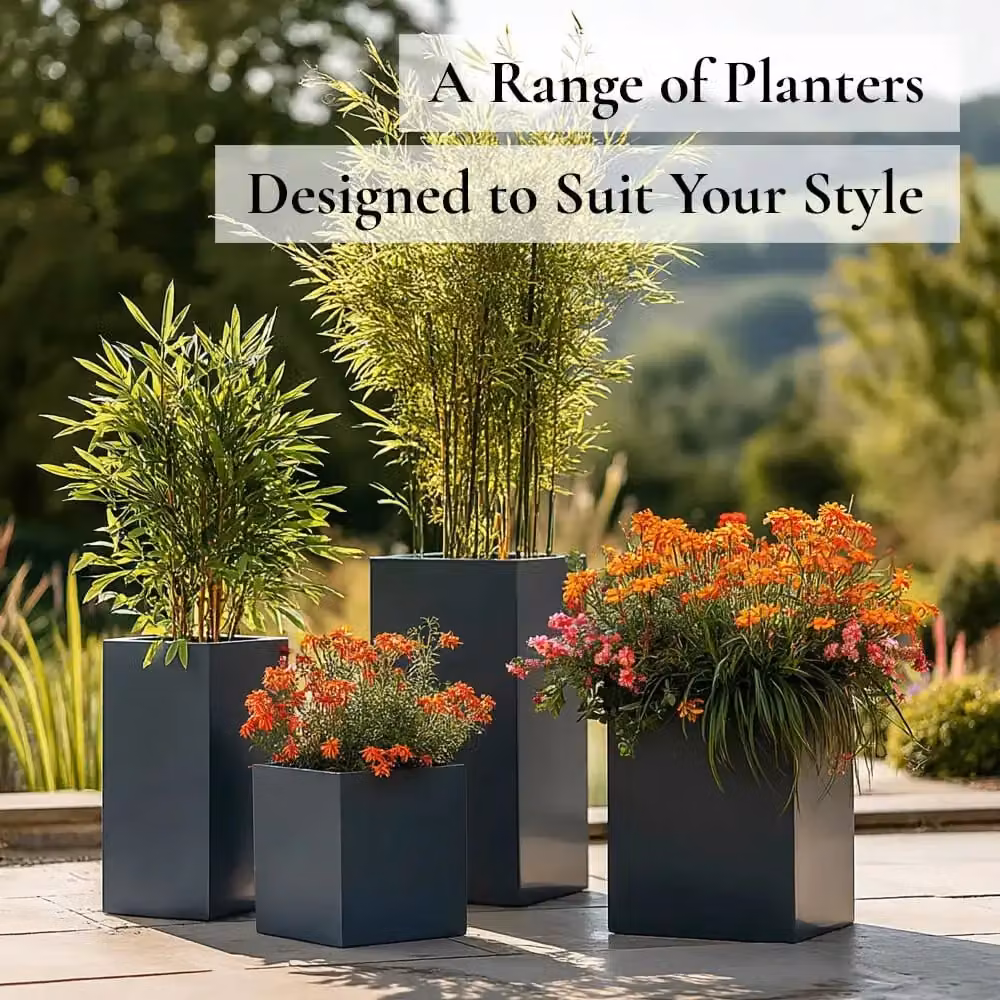 Access Garden Products Galvanised Steel Tall Square Planter, Grey, W/D/H: 25 x 25 x 50 cm – 7