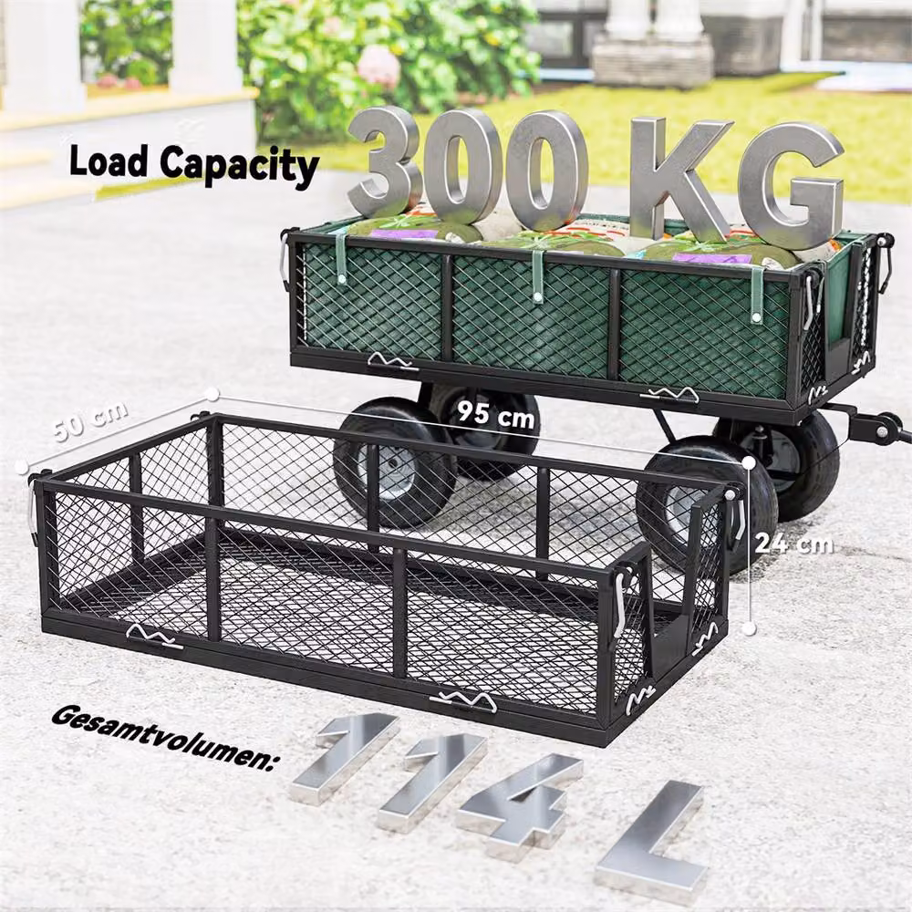 EONLION Green-Garden Trolley Cart with Liner in Green – 4