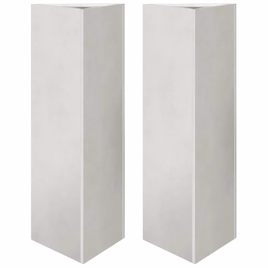 Berkfield Home Garden Triangular Stainless Steel Planters, 2 Pack, Silver, W: 30 cm, D: 26 cm, H: 75 cm