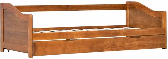 Berkfield Home Pull-out Sofa Bed Frame in Honey Brown Pinewood, W/D/H: 90 x 200 x 66 cm