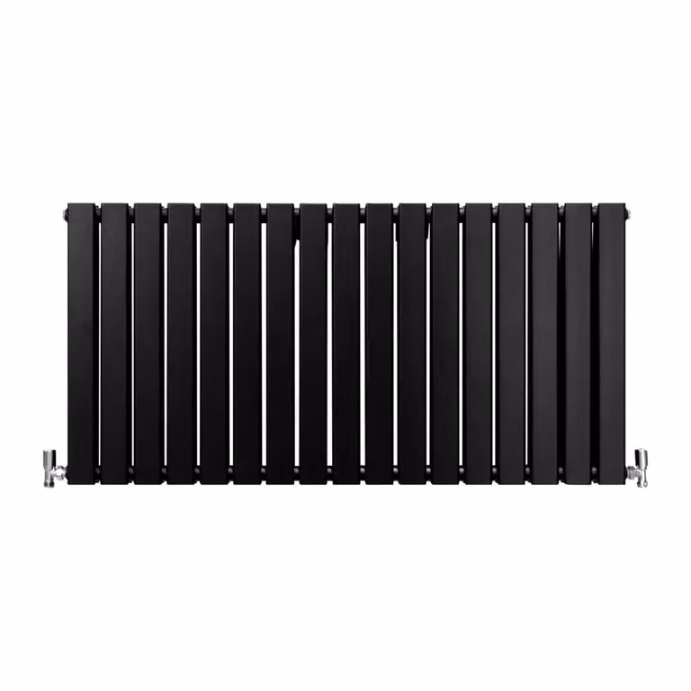 Monstershop Designer Flat Panel Steel Radiator in Black, H 60.0 cm x W 119.0 cm